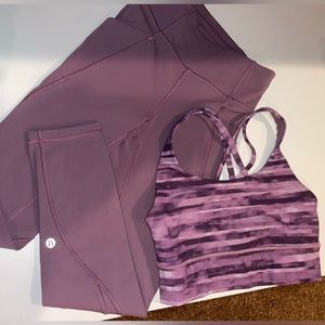 Lulu lemon capri leggings with matching sports bra